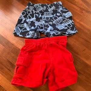 Two pairs of Carter boys shorts size 6 months